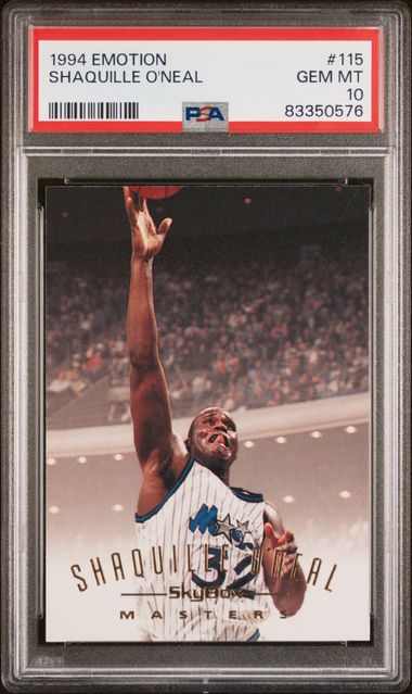 Shaquille O'Neal 1994 Emotion Basketball Card #115 Graded PSA 10 ...