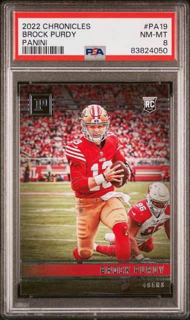 Brock Purdy 2022 Panini Chronicles Football Rookie Card #PA19 Graded PSA 8-Powers Sports Memorabilia