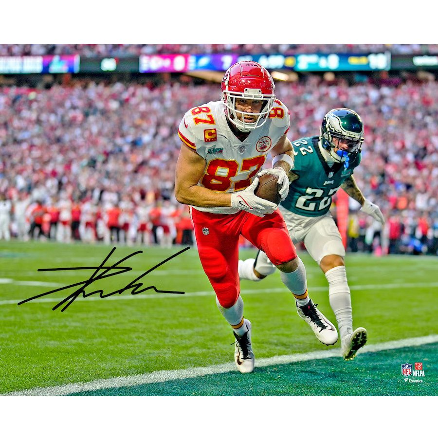 Travis Kelce Kansas City Chiefs Autographed 8 x 10 Super Bowl LVII C