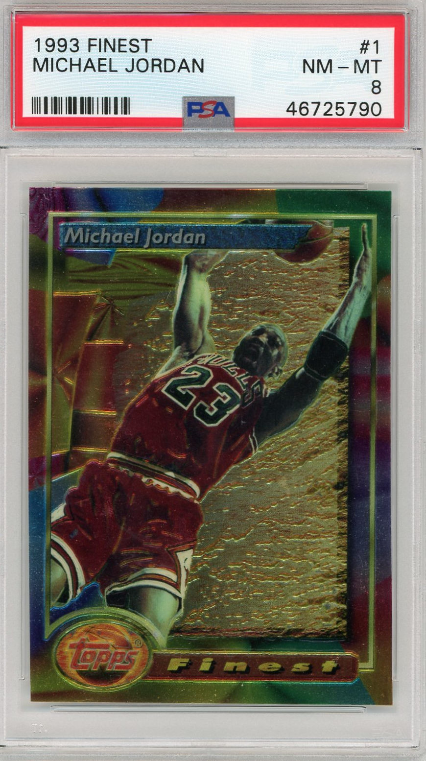 Michael Jordan 1993 Topps Finest Basketball Card #1 Graded PSA 8 NM-MT-Powers Sports Memorabilia