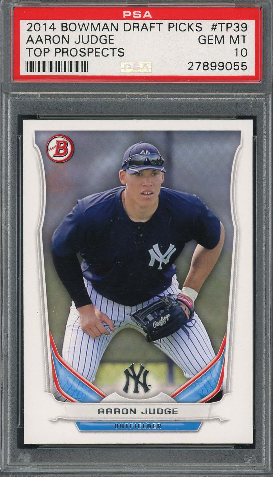 Aaron Judge 2014 Bowman Draft Picks Baseball Rookie Card RC #TP39 Graded PSA 10-Powers Sports Memorabilia
