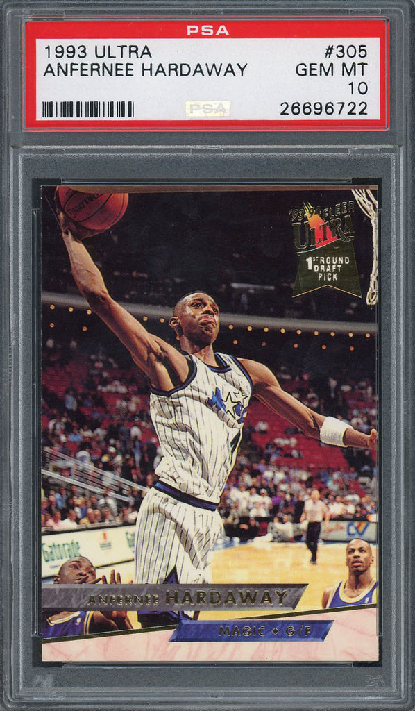 Anfernee Penny Hardaway 1993 Fleer Ultra Basketball Rookie Card RC #305  Classé PSA 10 GEM MINT