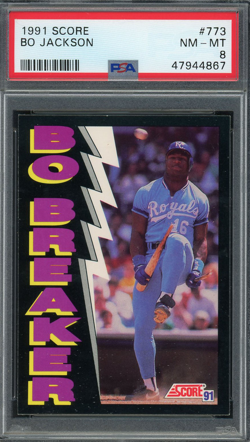Bo Jackson 1991 Score Bo Breaker Baseball Card #773 Graded PSA 8