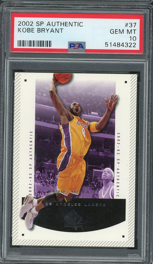 Kobe Bryant 2002 SP Authentic Upper Deck Basketball Card #37 Graded PSA 10 GEM MINT-Powers Sports Memorabilia