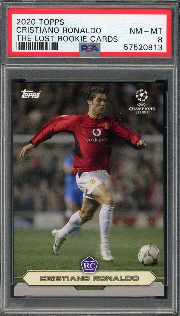 Cristiano Ronaldo 2020 Topps The Lost Rookie Soccer Card Graded PSA 8