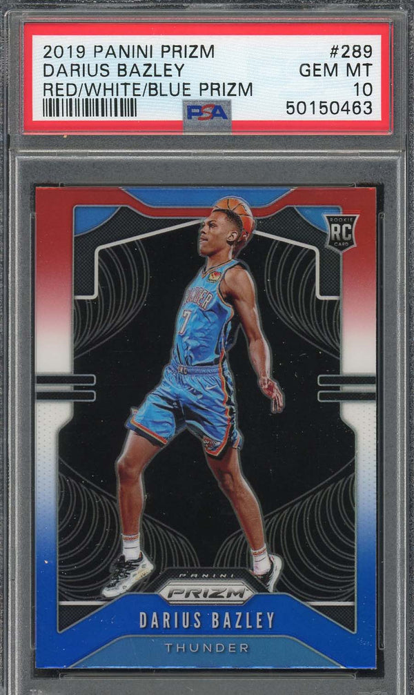 Darius Bazley 2019 Panini Prizm Red White Blue Rookie Card #289 PSA 10