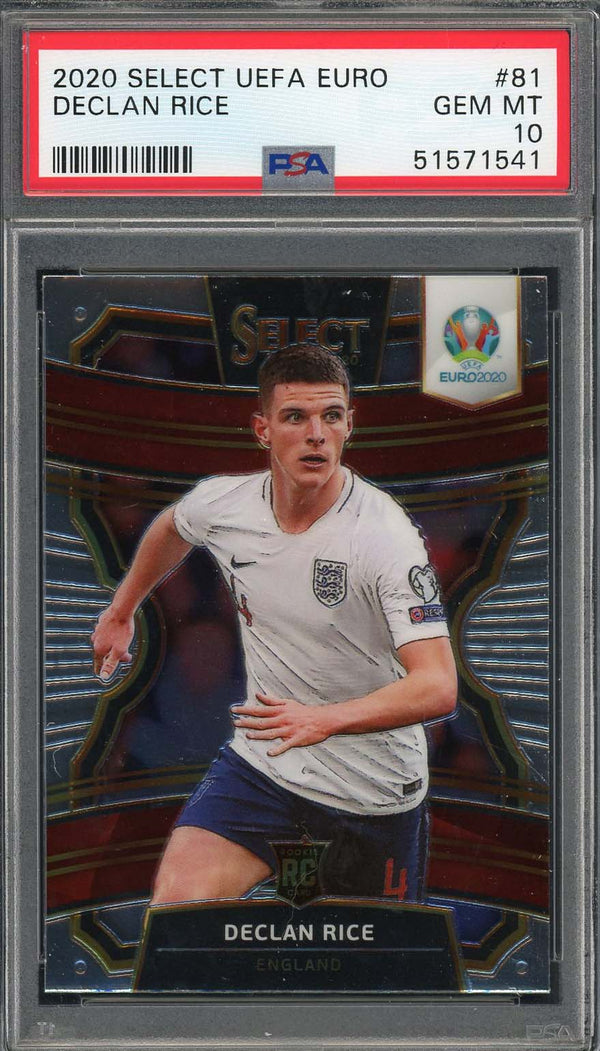 Declan Rice 2020 Select UEFA Euro Soccer Rookie Card #81 PSA 10