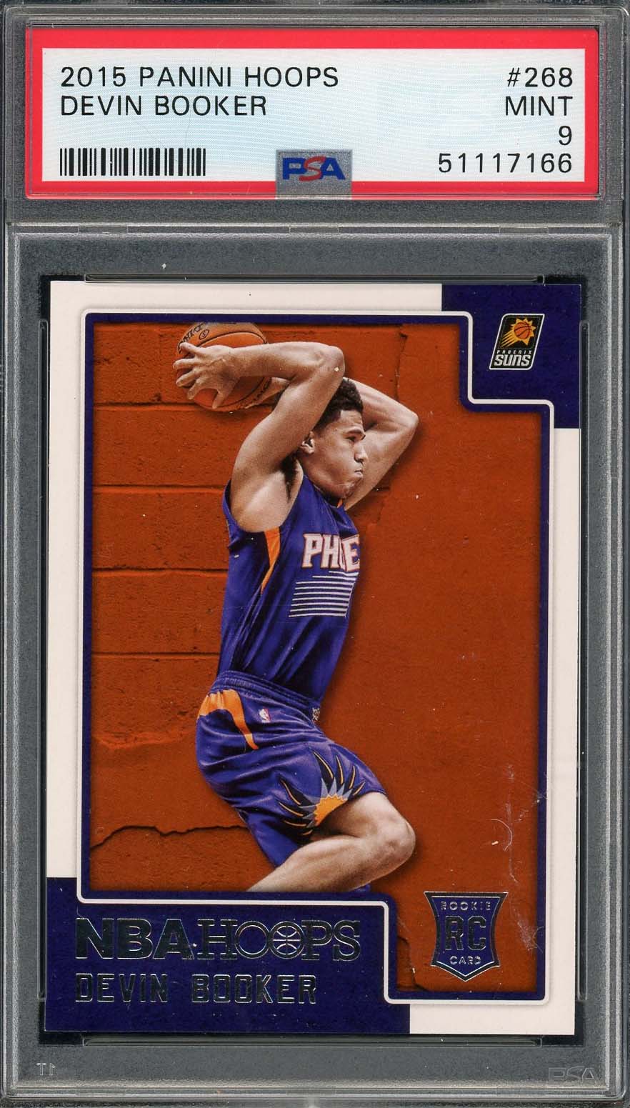 Devin Booker 2015 Panini Hoops Basketball Rookie Card RC #268 Graded P