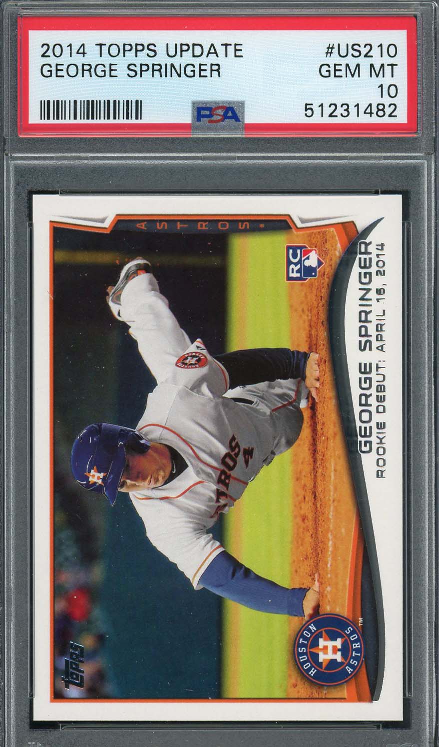 George Springer 2014 Topps Update Orange Jersey Rookie Card #US10 PSA