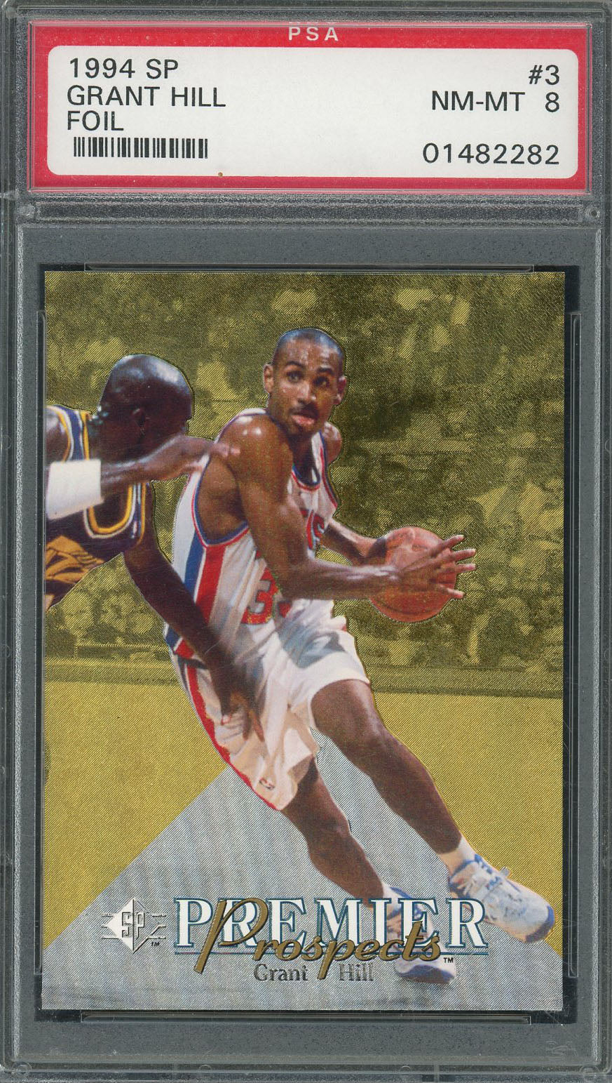 Grant Hill 1994 SP Upper Deck Foil Basketball Rookie Card RC #3 Graded PSA 8-Powers Sports Memorabilia