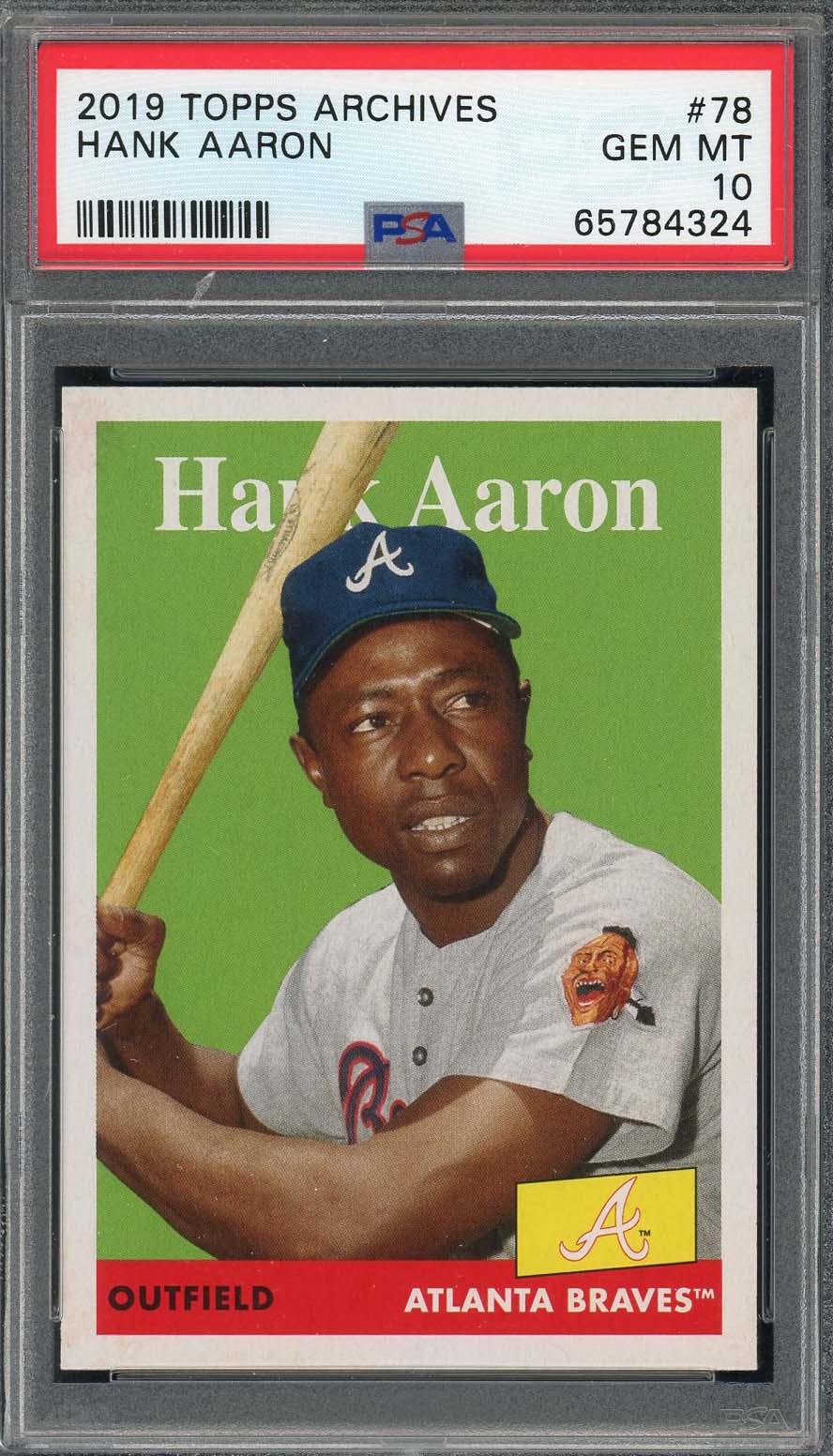 Hank Aaron 2019 Topps Archives Baseball Card #78 Graded PSA 10