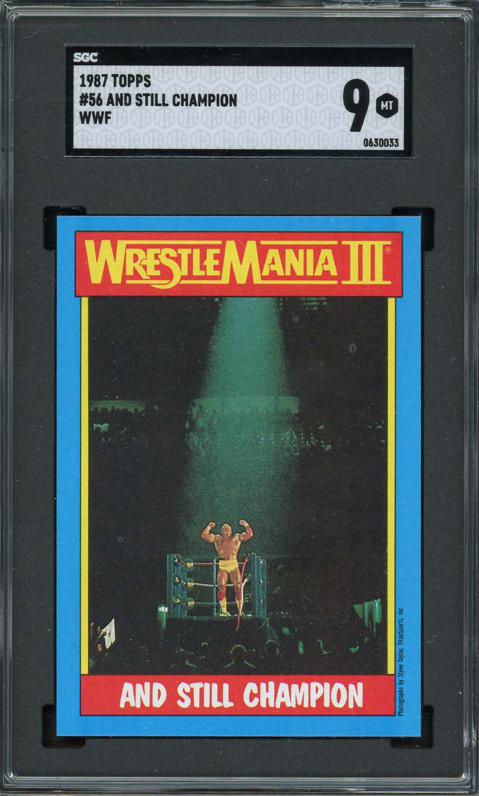 Hulk Hogan And Still Champion 1987 Topps WWF Wrestling Card #56 Graded SGC 9-Powers Sports Memorabilia