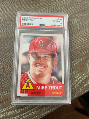 Mike Trout 2019 Topps Living Baseball Card #200 Graded PSA 10-Powers Sports Memorabilia