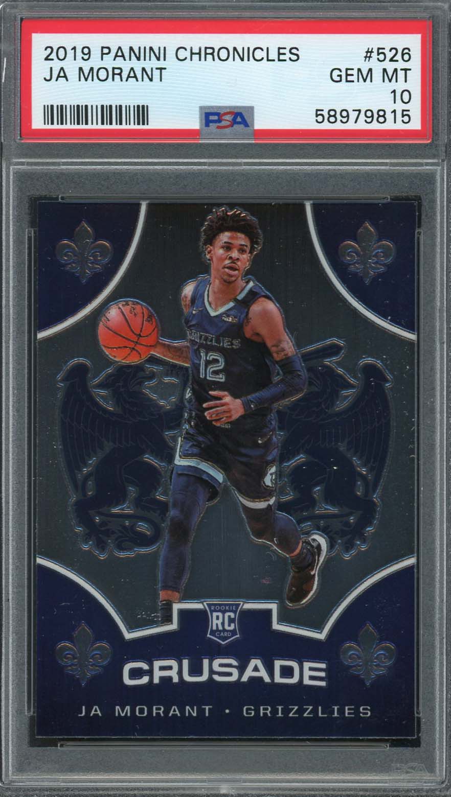 Ja Morant 2019 Panini Chronicles Basketball Rookie Card RC #526 Graded PSA  10