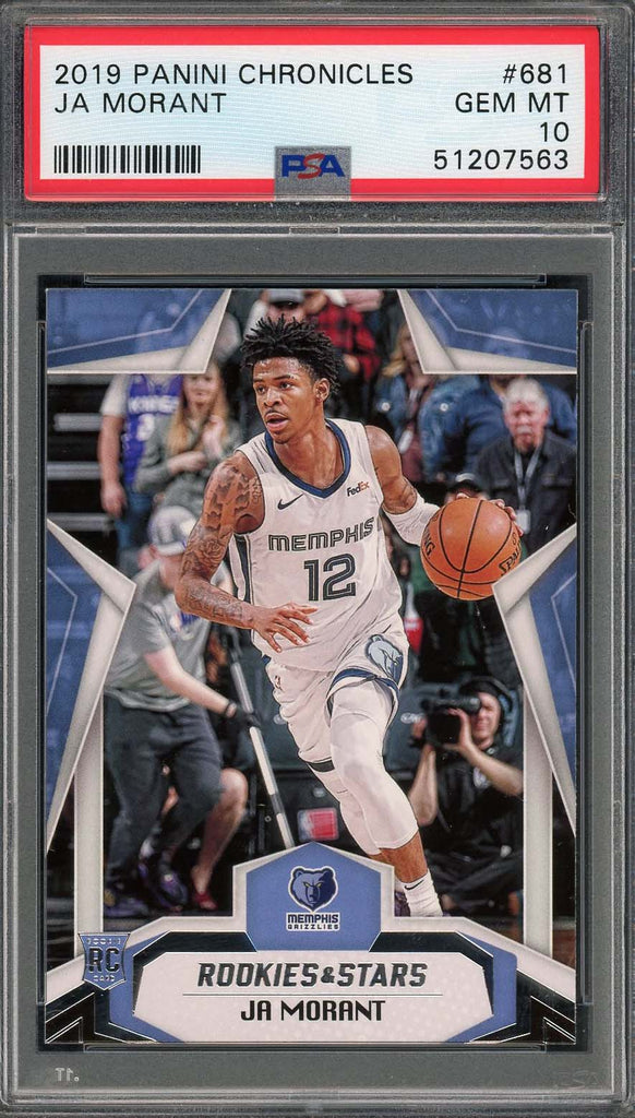 Ja Morant 2019 Panini Chronicles Basketball Rookie Card RC #681 Graded PSA  10