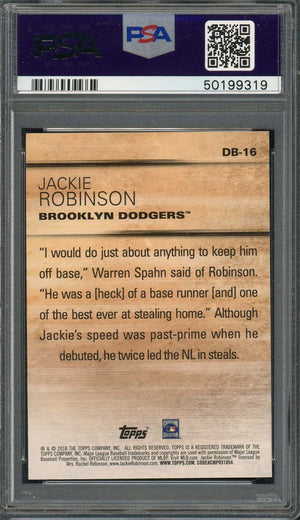 Jackie Robinson 2018 Topps Update Don't Blink Baseball Card #DB-16 Graded PSA 10 GEM MINT-Powers Sports Memorabilia