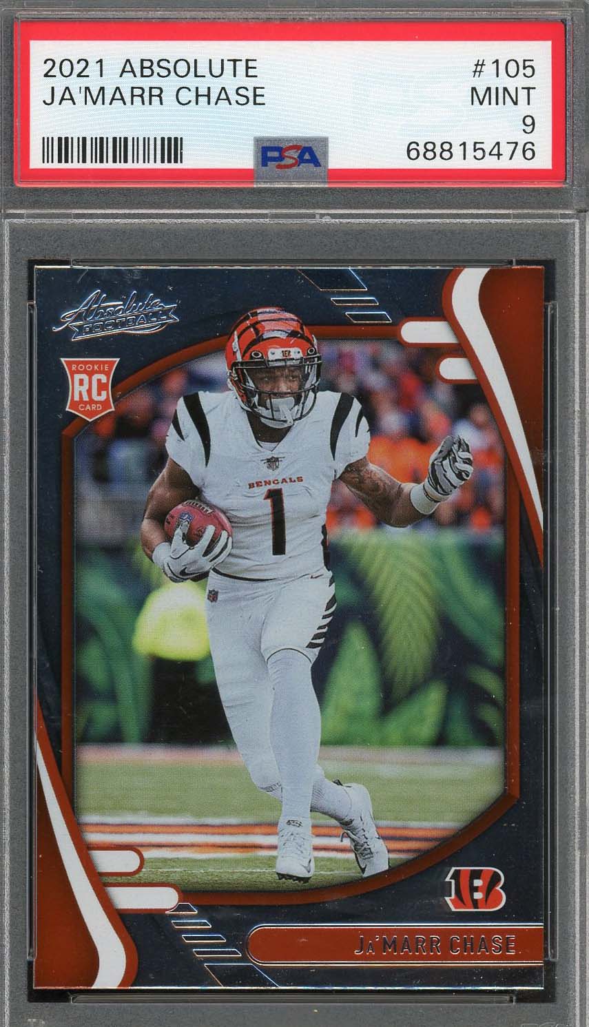 Ja'Marr Chase 2021 Panini Absolute Football Rookie Card RC #105 Graded
