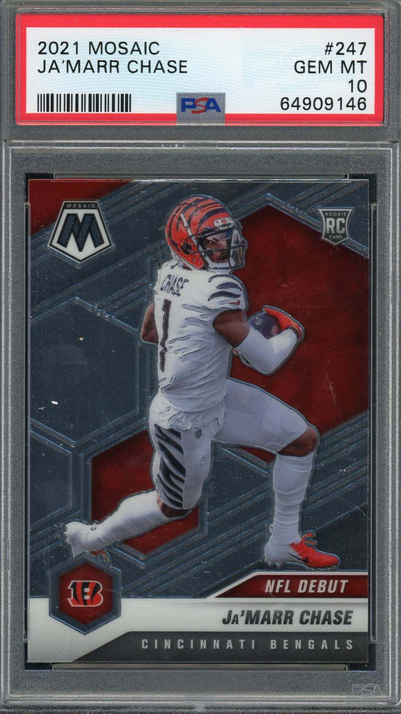 Ja'Marr Chase 2021 Panini Absolute Football Rookie Card RC #105 Graded