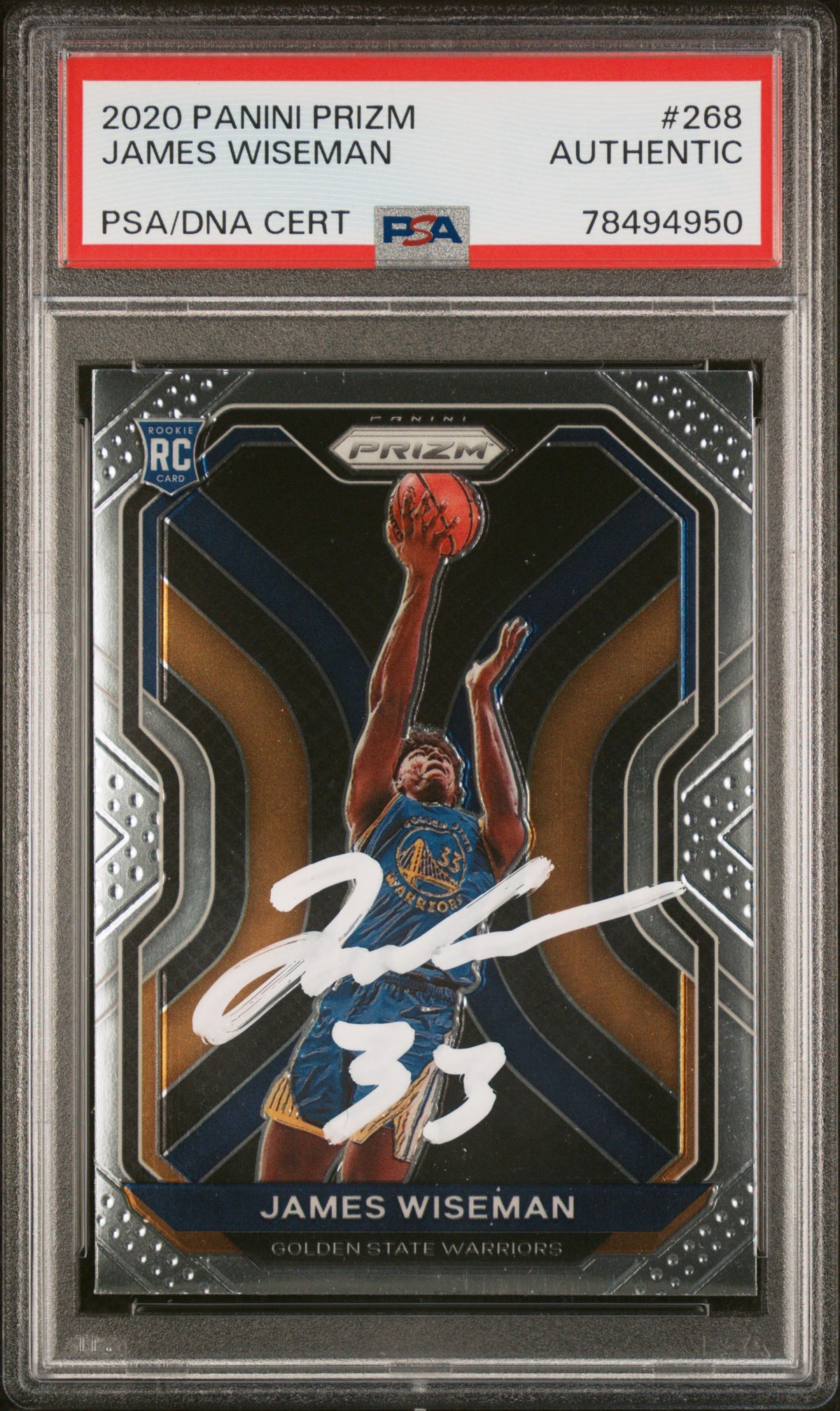 James Wiseman 2020 Panini Prizm Signed Rookie Card #268 Auto PSA 78494