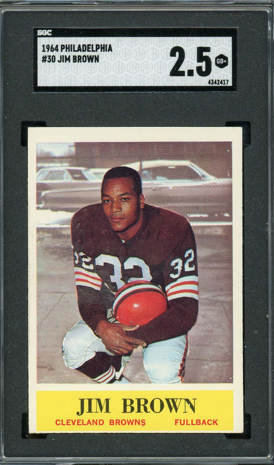 Jim Brown 1964 Philadelphia Football Card #30 Graded SGC 2.5-Powers Sports Memorabilia
