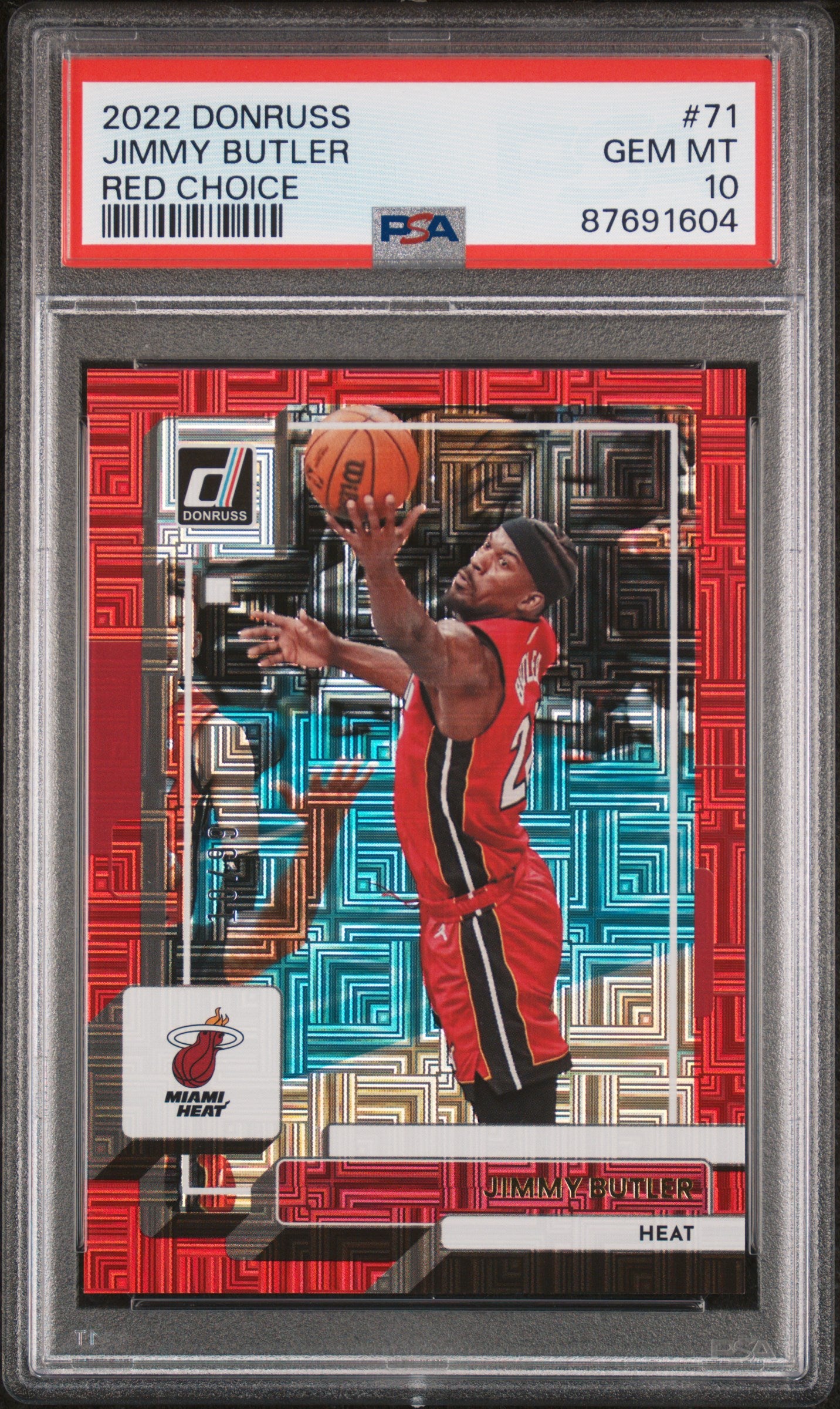 Jimmy Butler 2022 Panini Donruss Red Choice Basketball Card #71 Graded