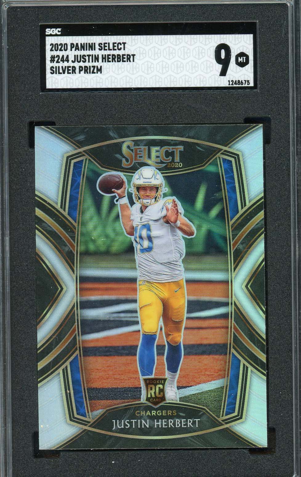Justin Herbert 2020 Panini Select Silver Prizm Football Rookie Card RC
