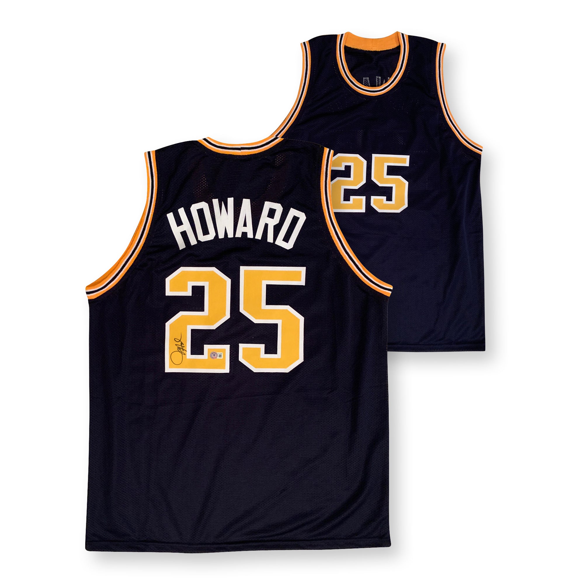 Juwan Howard Autographed Blue College Style Signed Basketball Jersey Beckett BAS COA-Powers Sports Memorabilia