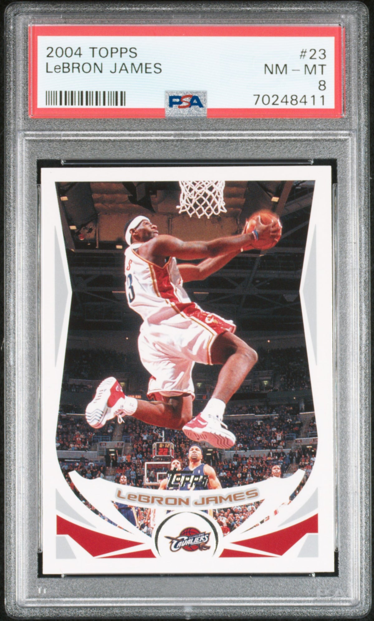 LeBron James 2004 Topps Basketball Card #23 Graded PSA 8