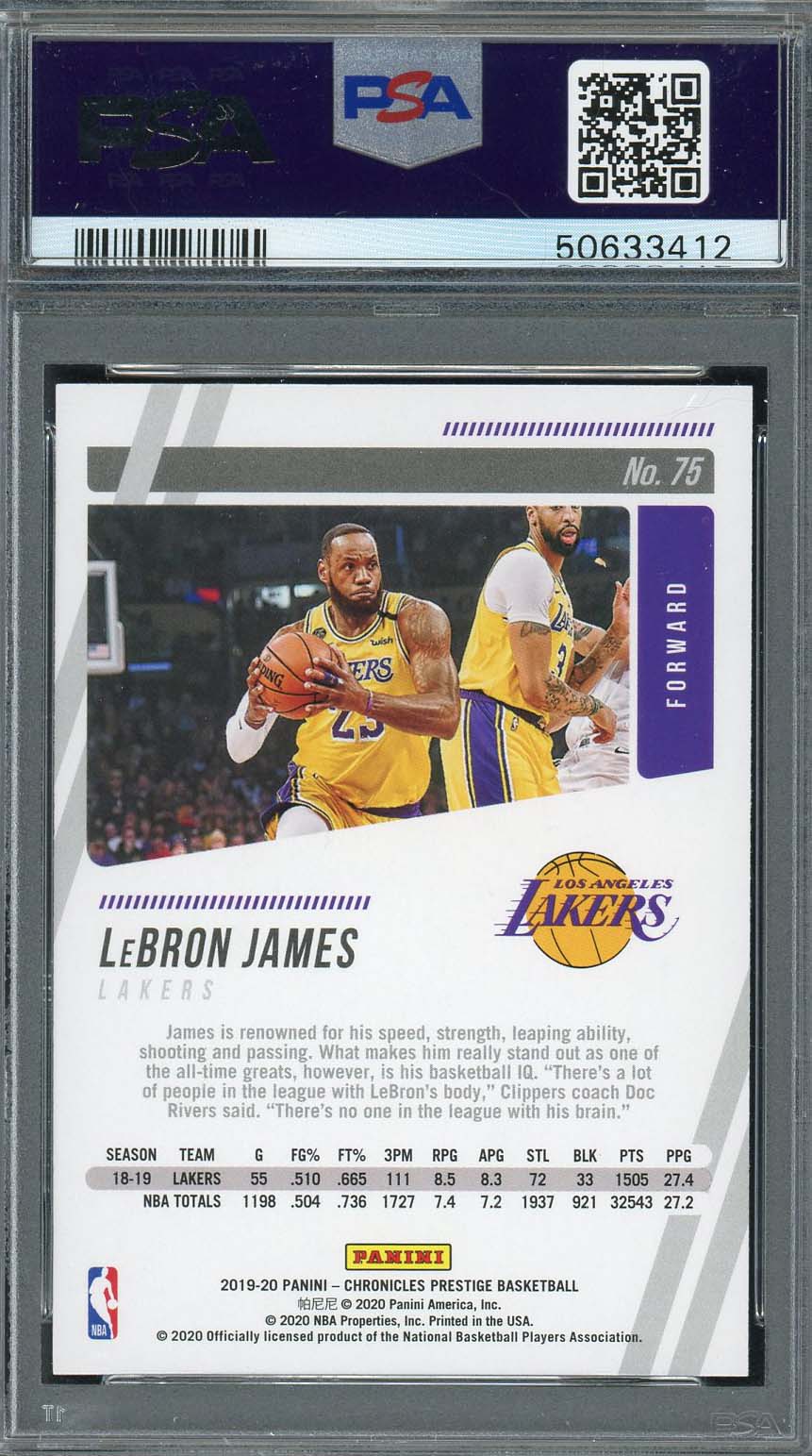 LeBron James 2019 Panini Chronicles Basketball Card #75 Graded PSA 10 GEM MINT-Powers Sports Memorabilia