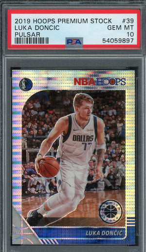 Luka Doncic 2019 Panini Hoops Premium Stock Pulsar Basketball Card #39 Graded PSA 10 GEM MINT-Powers Sports Memorabilia