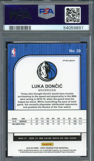 Luka Doncic 2019 Panini Hoops Premium Stock Pulsar Basketball Card #39 Graded PSA 10 GEM MINT-Powers Sports Memorabilia