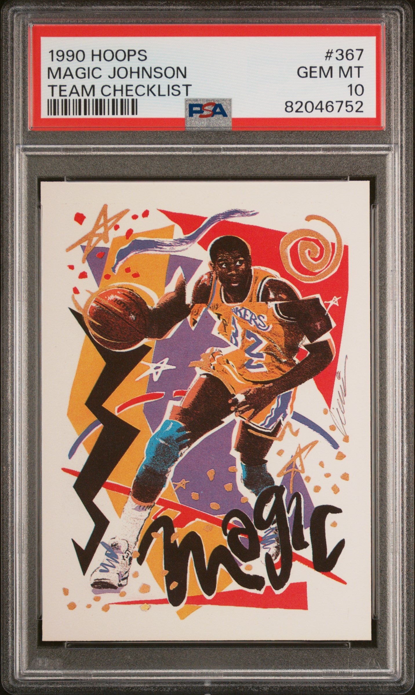 Magic Johnson 1990 Hoops Basketball Card #367 Graded PSA 10