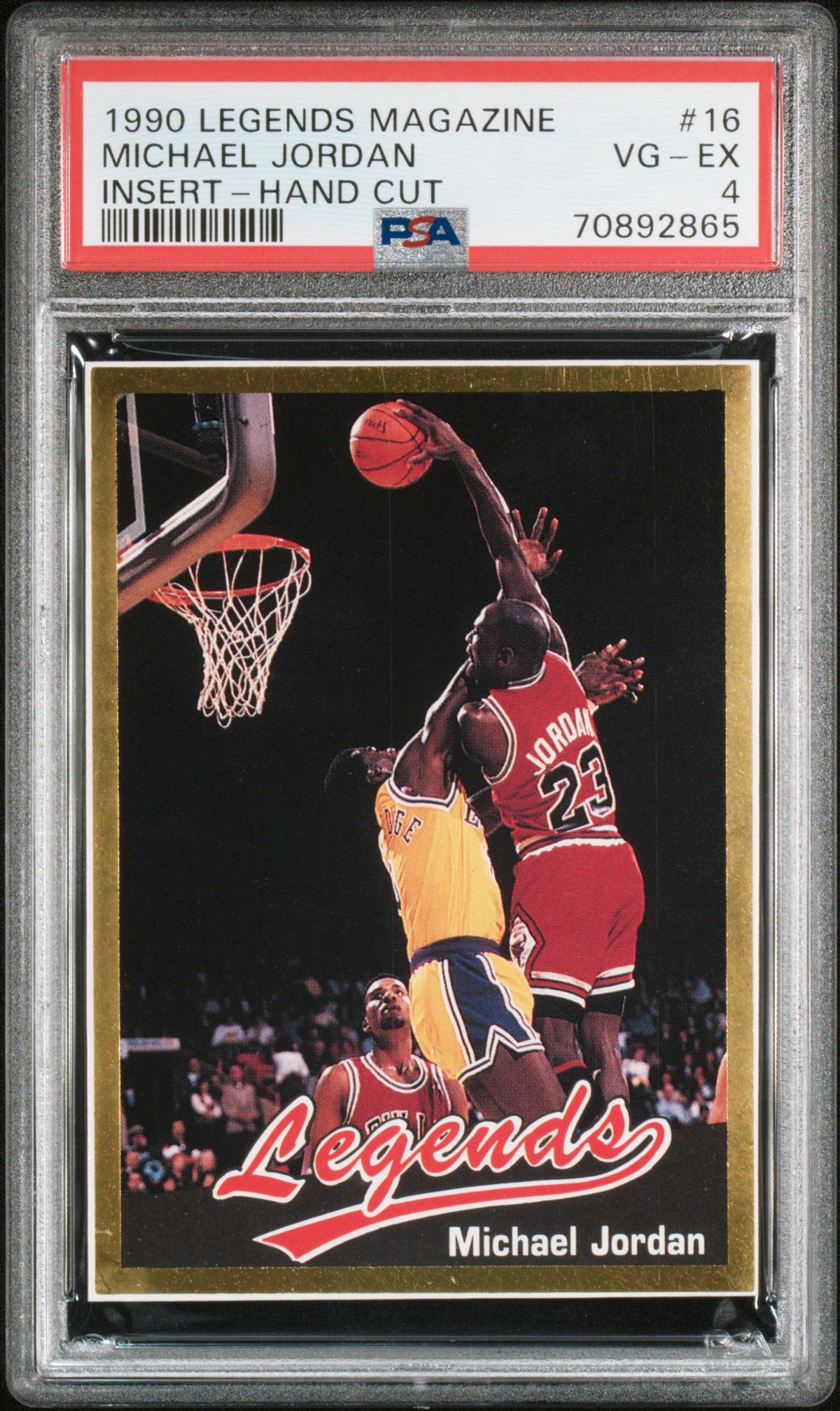 Michael Jordan 1990 Legends Magazine Insert Hand Cut Card #16 Graded P