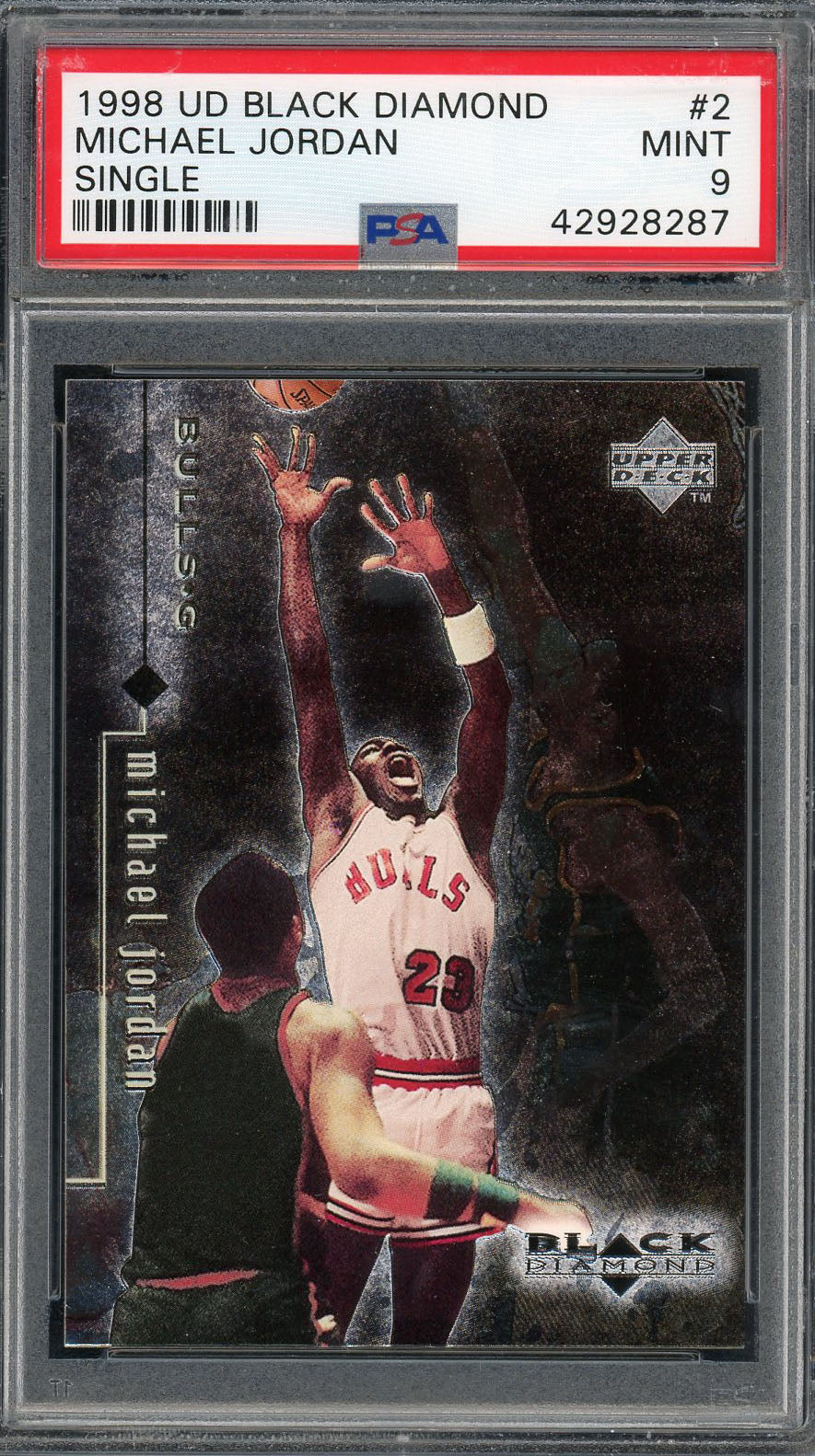 Michael Jordan 1998 Upper Deck Black Diamond Basketball Card #2 Graded PSA 9 MINT-Powers Sports Memorabilia