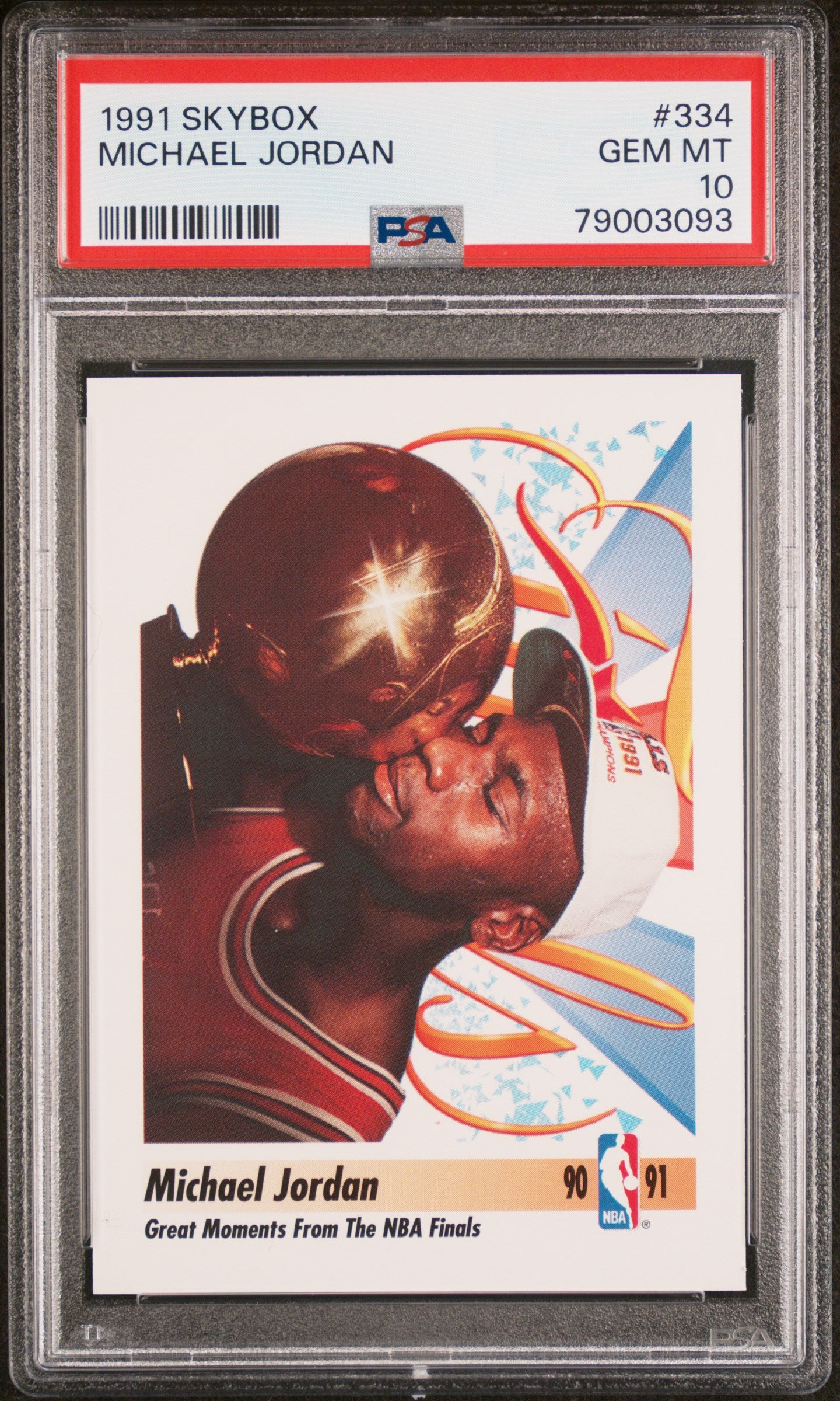 Michael Jordan 1991 Upper Deck Skybox Basketball Card #334 Graded PSA