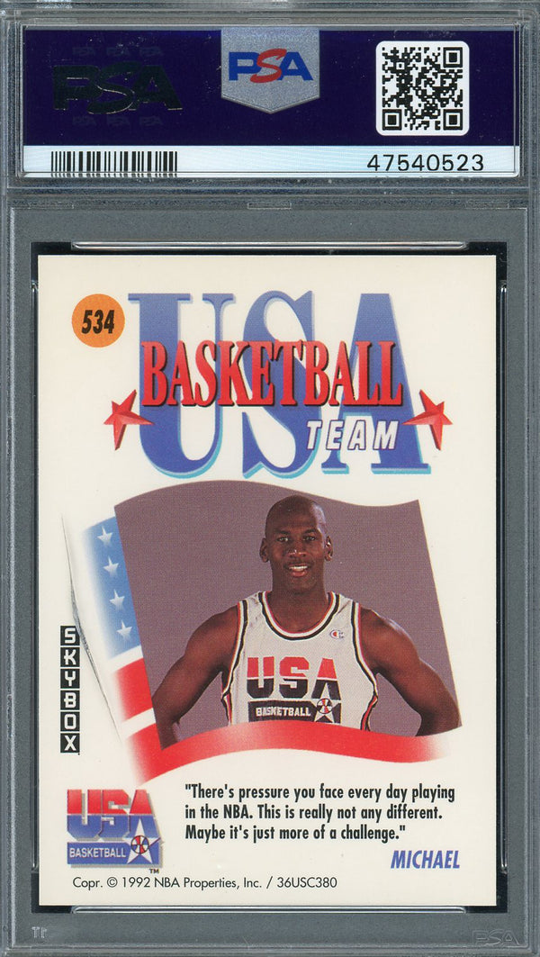 マイケル ジョーダン チーム USA 1991 スカイボックス バスケットボール カード #534 グレード PSA 8