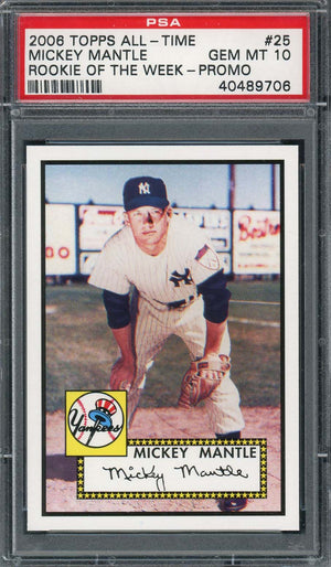 Mickey Mantle 2006 Topps All Time Rookie of the Week Baseball Card #25 Graded PSA 10 GEM MINT-Powers Sports Memorabilia