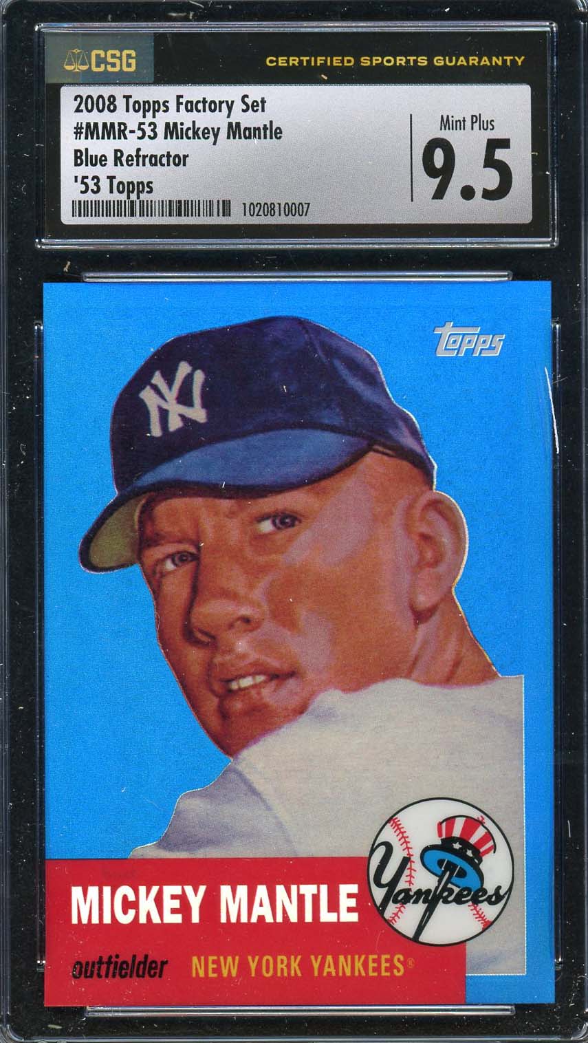 2007 Topps MMR53 1953 Mickey Mantle Reprint GAME USED Jersey