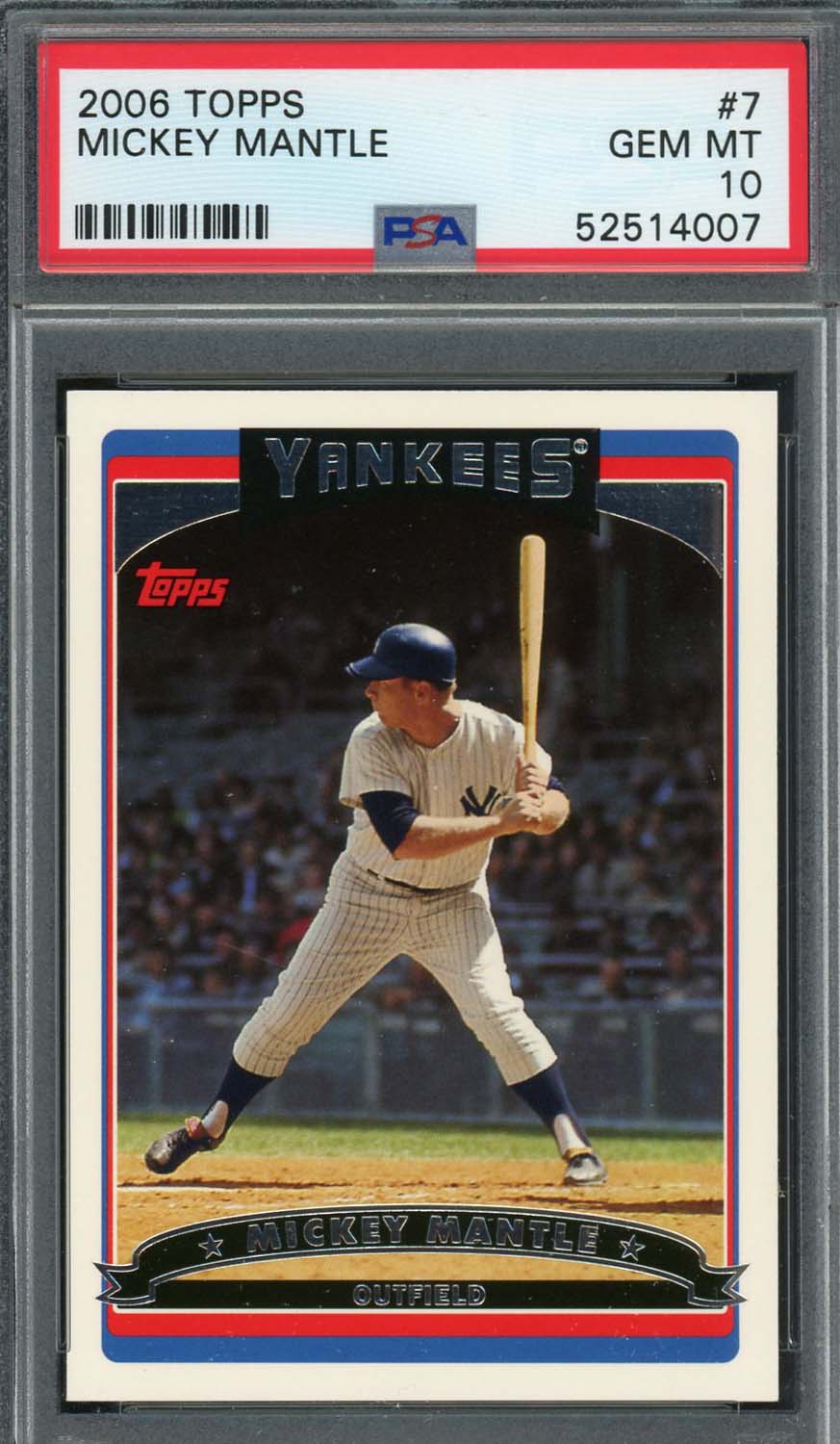 Mickey Mantle 2006 Topps Baseball Card #7 Graded PSA 10 GEM MINT-Powers Sports Memorabilia