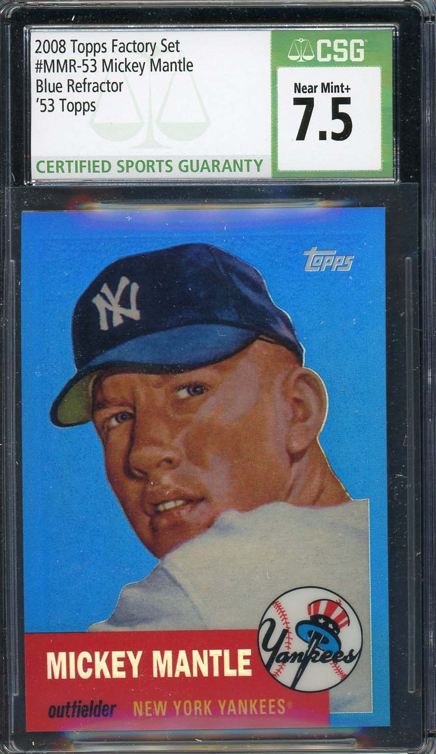 2007 Topps MMR53 1953 Mickey Mantle Reprint GAME USED Jersey Memorabil –  Boxseat