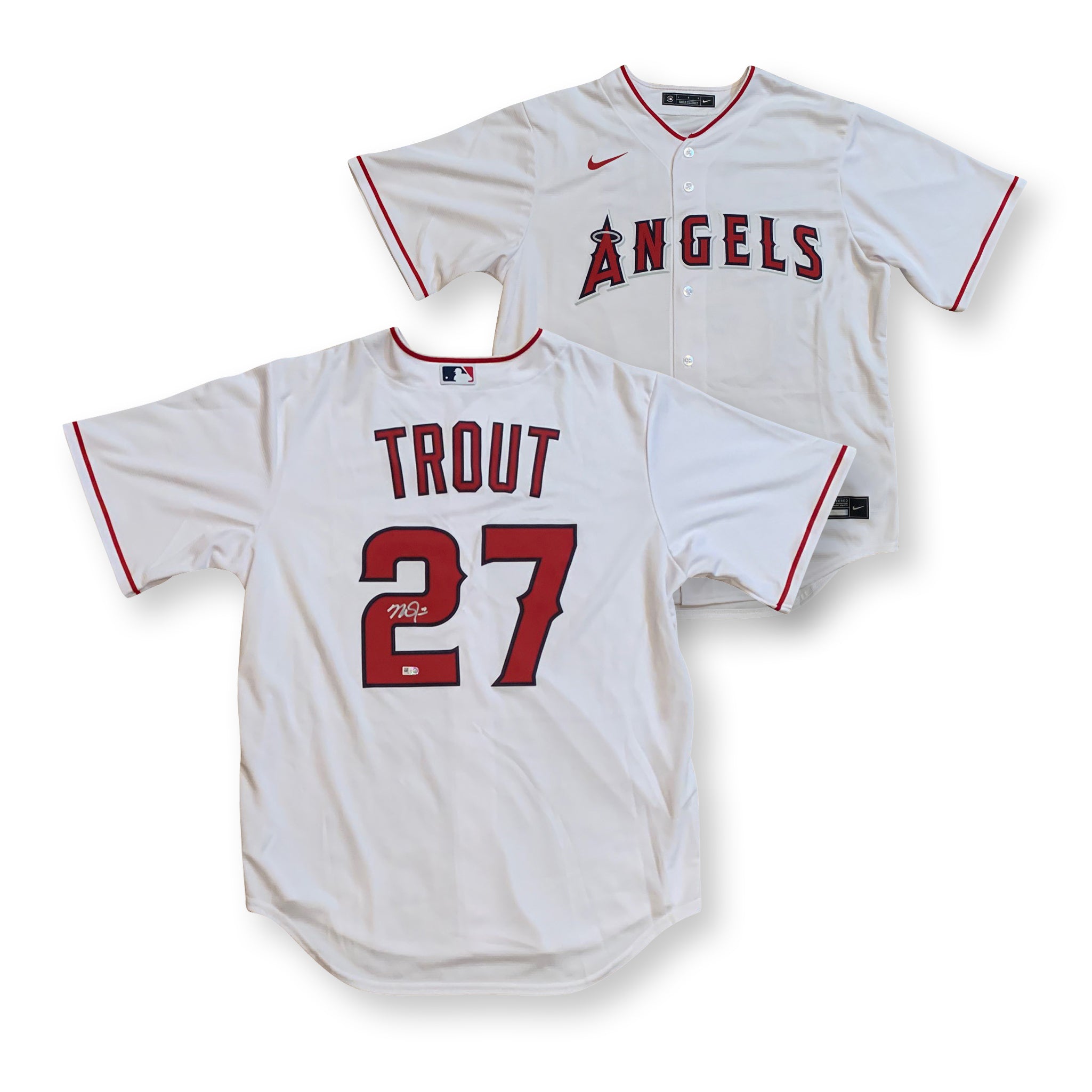 Mike Trout White Los Angeles Angels Autographed Nike Authentic