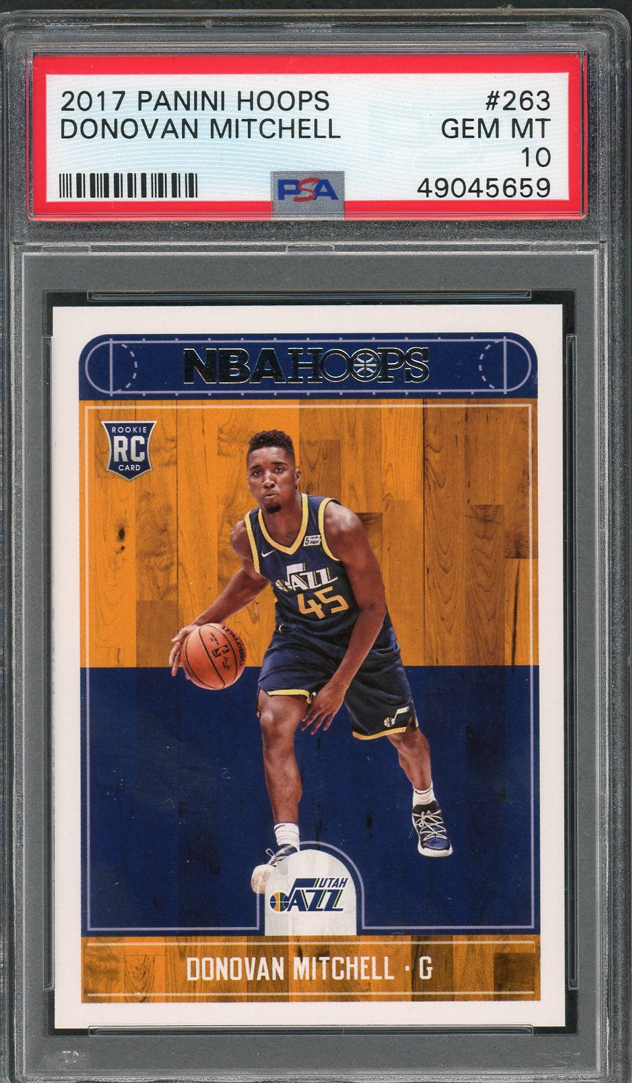 Donovan Mitchell 2017 Panini Hoops Basketball Rookie Card RC #263 Graded  PSA 10