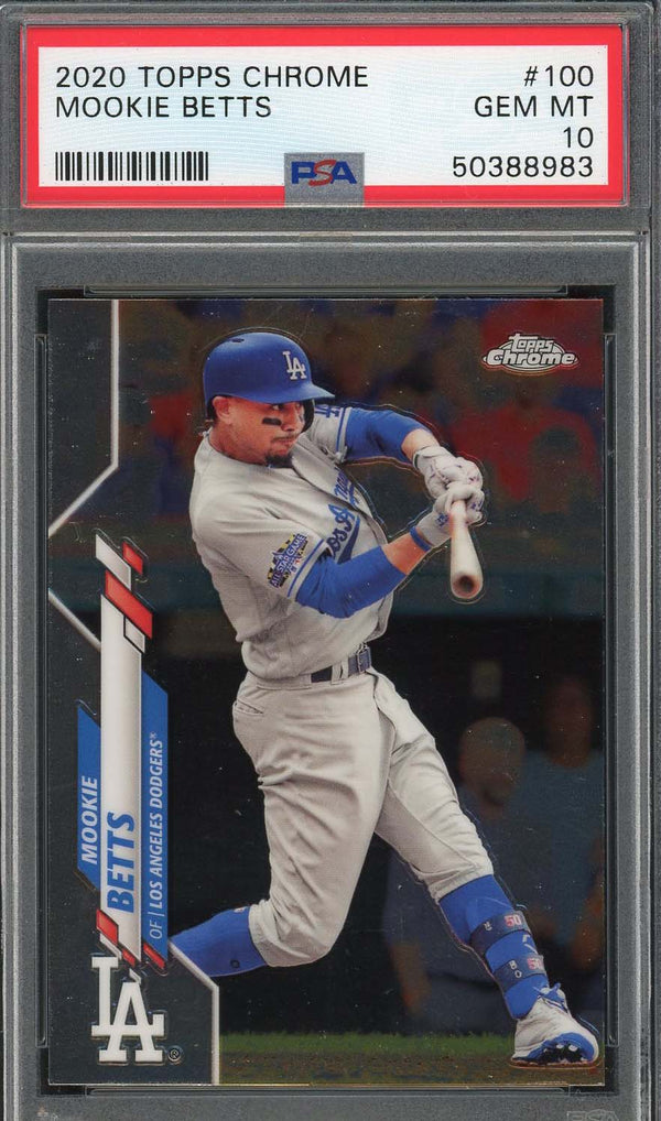 Mookie Betts Signed 2022 Topps Chrome Refractors #100 (PSA, Autograph  Graded PSA 10)