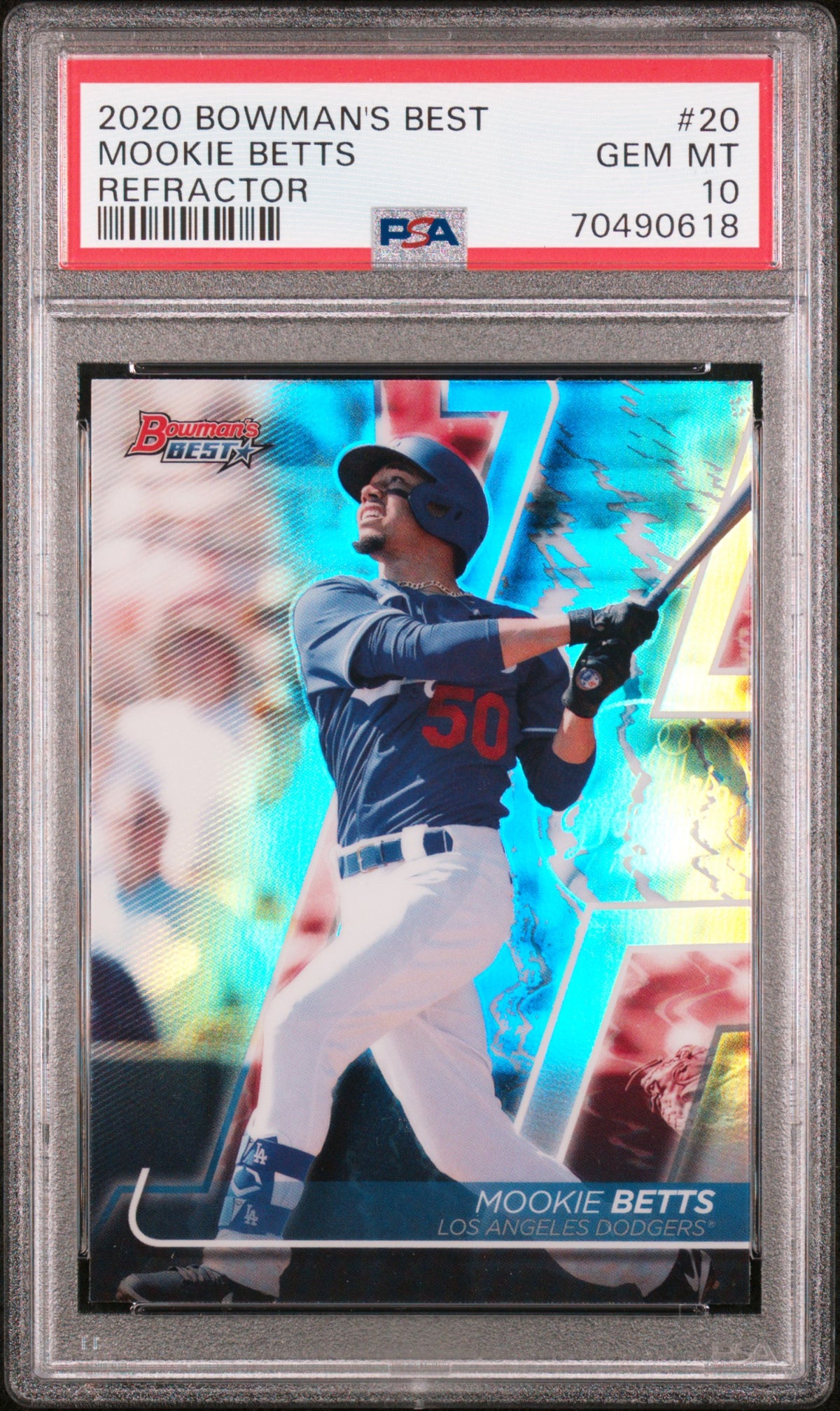 Mookie Betts Signed 2022 Topps Chrome Refractors #100 (PSA, Autograph  Graded PSA 10)