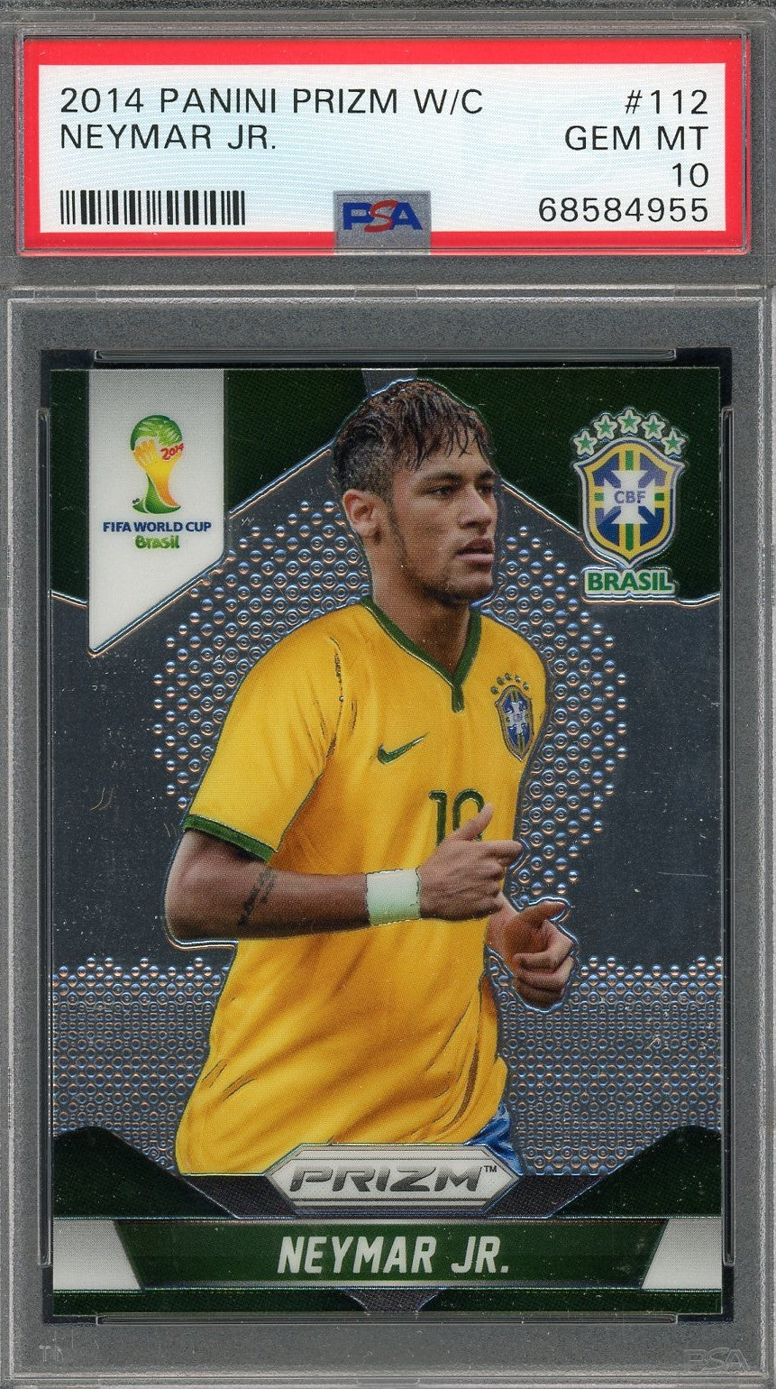 Neymar Jr 2014 Panini Prizm World Cup Soccer Card #112 Graded PSA 10