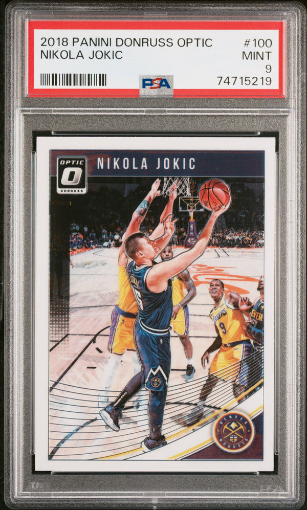 Nikola Jokic Card 2020-21 Donruss Optic My House Purple #9 PSA 9