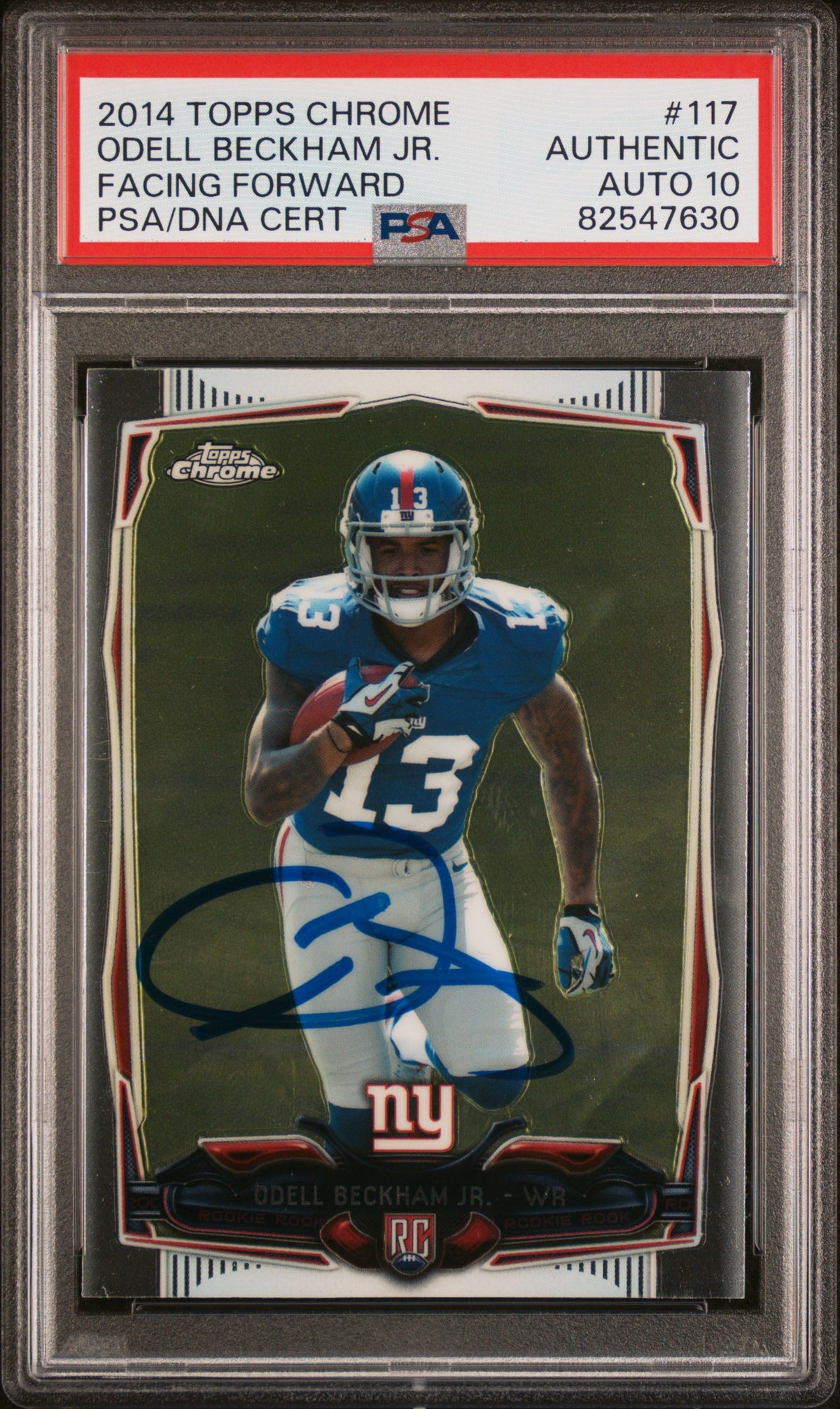 Odell Beckham 2014 Topps Chrome Signed Rookie Card #117 Auto Graded PS