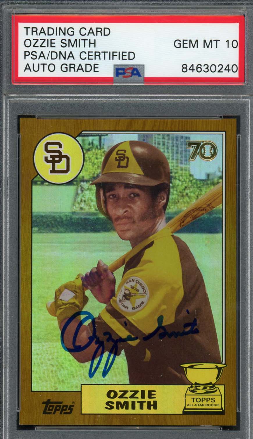 Ozzie Smith Autographed 2021 Topps All Star Rookie Cup Card PSA Auto 1