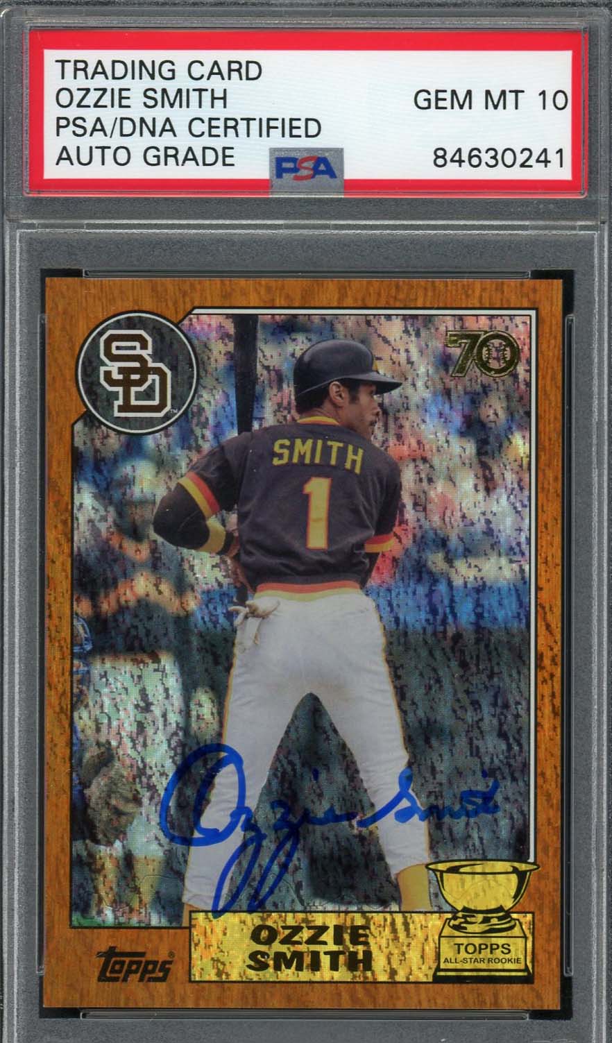 Ozzie Smith Autographed 2021 Topps All Star Rookie Cup Signed Card PSA Auto  10