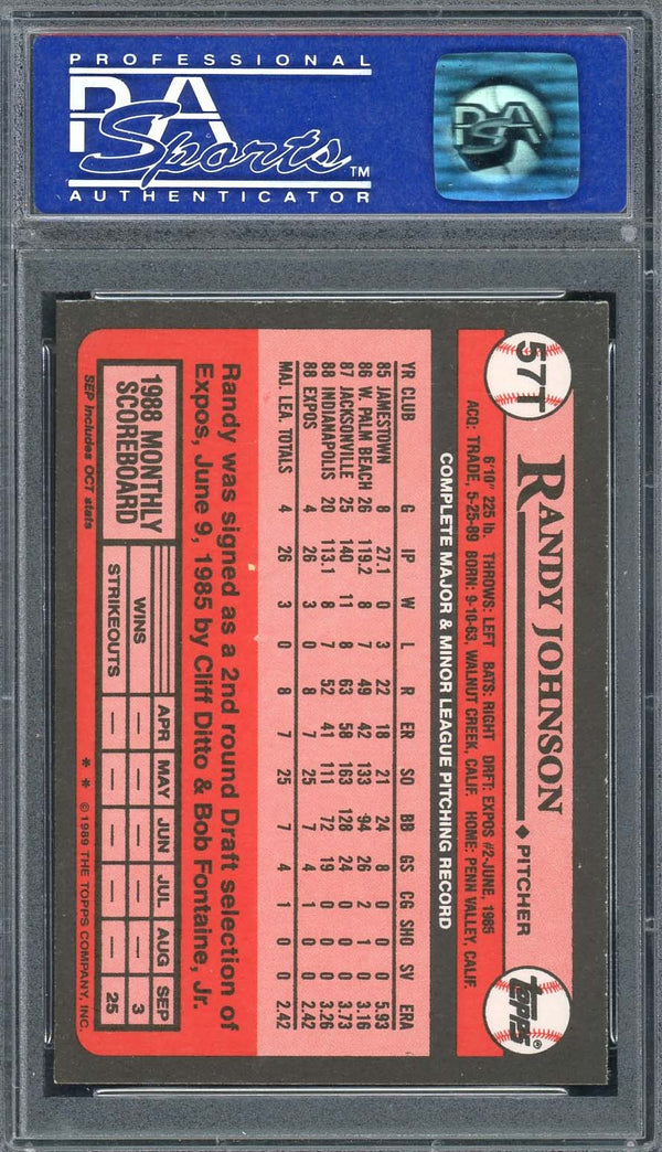 Randy Johnson Seattle Mariners 1989 Topps Traded Baseball